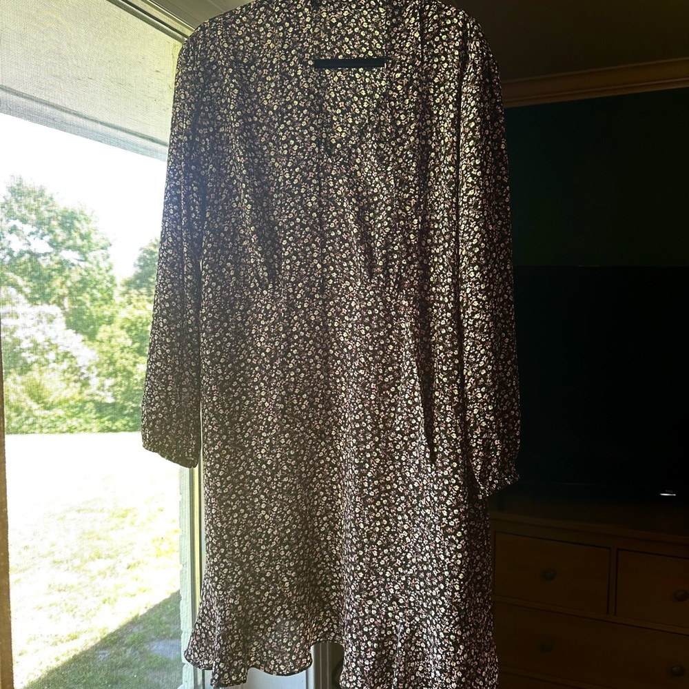 Reitmans Black purple long Sleeve dress